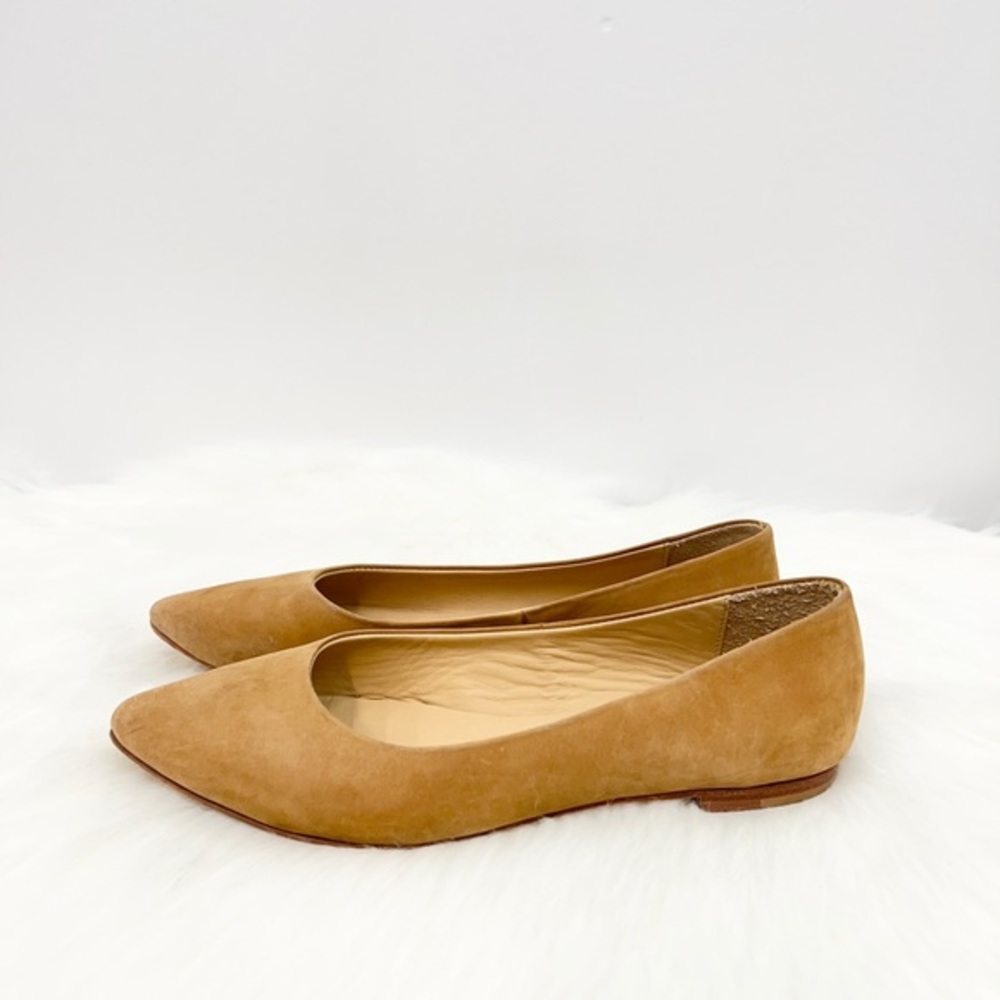 Nisolo Ava Ballerina Flats in caramel nubuck size 8